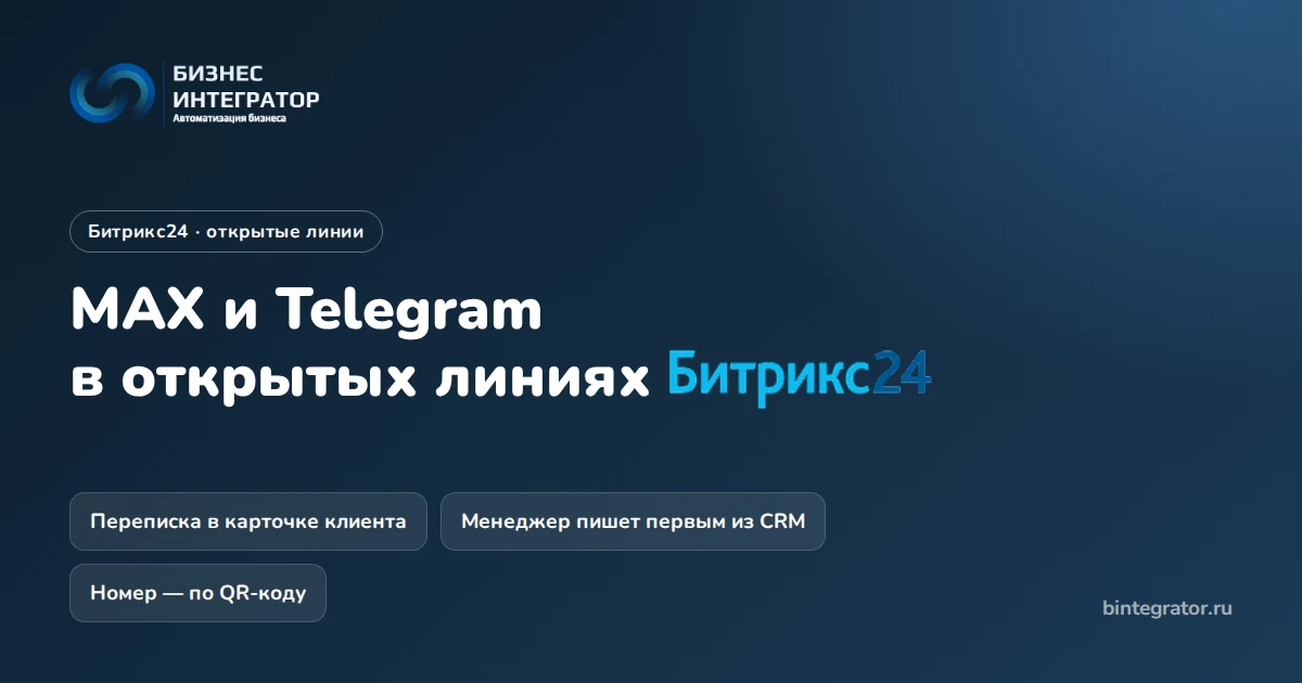 Интеграция MAX и Telegram с открытыми линиями Битрикс24
